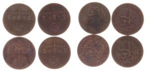 Sestava oběžných mincí 1918-1939